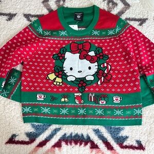 Hello Kitty Red and Green Kids Sweater